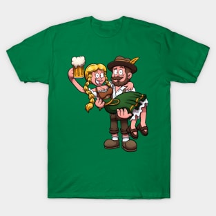 Bavarian Man Holding Oktoberfest Girl T-Shirt